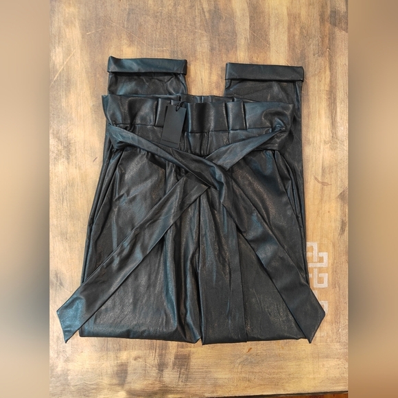 ❗NWT Ona by Yoon Chung Vegan Leather Paper bag Pant - Picture 3 of 7